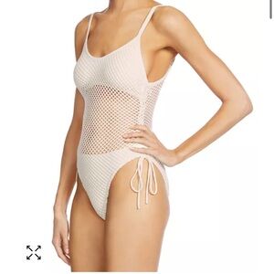 Robin Piccone cream mesh One Piece swimsuit